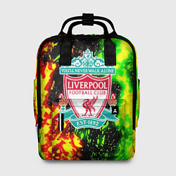 Рюкзак женский Liverpool кислотные и огненные краски, цвет: 3D-принт