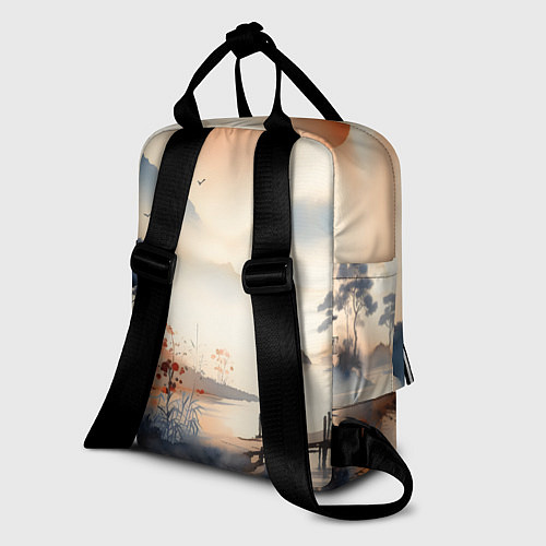 Женский рюкзак Таинственный Японский пейзаж - акварель / 3D-принт – фото 2