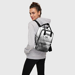 Рюкзак женский Opel на сером абстрактном фоне, цвет: 3D-принт — фото 2