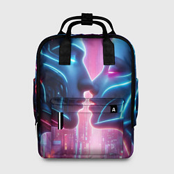 Рюкзак женский Cyber love - metropolis neon glow, цвет: 3D-принт