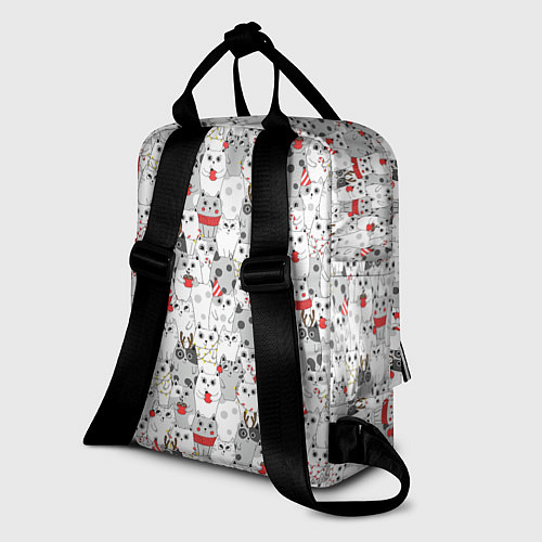 Женский рюкзак Новогодние котики / 3D-принт – фото 2