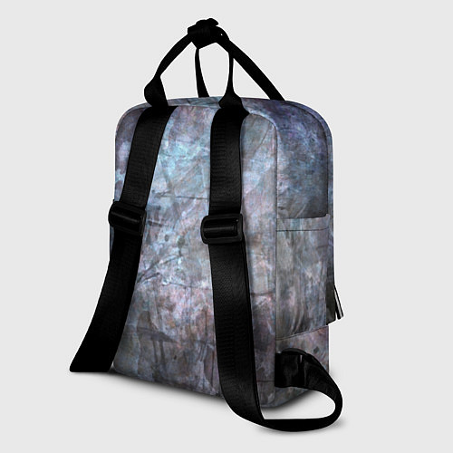 Женский рюкзак Абстракция - gray-blue hurricane / 3D-принт – фото 2