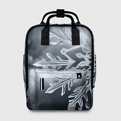Рюкзак женский Снежинка на черно белое, цвет: 3D-принт