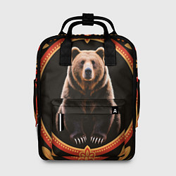 Женский рюкзак Медведь в орнаменте