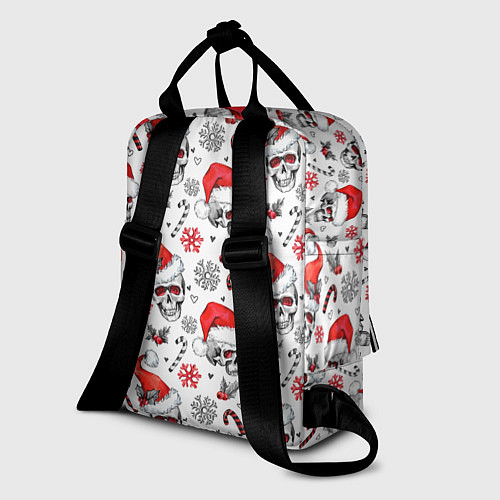 Женский рюкзак Новогодние черепа / 3D-принт – фото 2