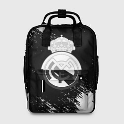Рюкзак женский Реал Мадрид черно белые краски, цвет: 3D-принт