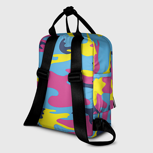 Женский рюкзак Камуфляж: голубой/розовый/желтый / 3D-принт – фото 2