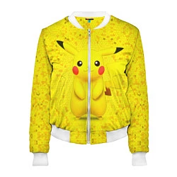 Бомбер женский Pikachu, цвет: 3D-белый
