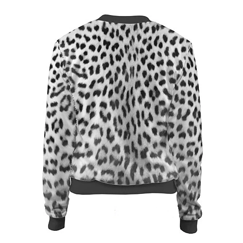 Женский бомбер Белый леопард / 3D-Черный – фото 2