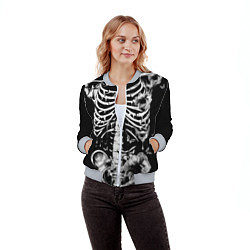 Бомбер женский Floral Skeleton, цвет: 3D-меланж — фото 2
