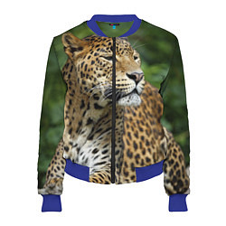 Бомбер женский Лик леопарда, цвет: 3D-синий