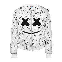 Бомбер женский Marshmello: Liquid Face, цвет: 3D-белый