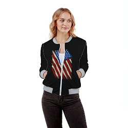 Бомбер женский Флаг, цвет: 3D-меланж — фото 2