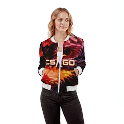 Бомбер женский CS GO, цвет: 3D-белый — фото 2