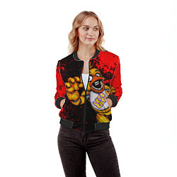 Бомбер женский Five Nights At Freddy's, цвет: 3D-черный — фото 2