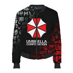 Бомбер женский RESIDENT EVIL UMBRELLA CORP, цвет: 3D-черный