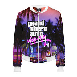 Бомбер женский Grand Theft Auto Vice City, цвет: 3D-белый