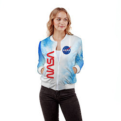 Бомбер женский NASA НАСА, цвет: 3D-белый — фото 2