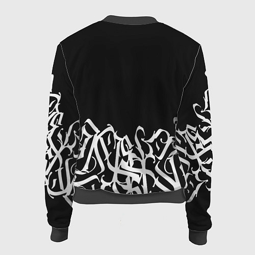 Женский бомбер КАЛЛИГРАФИЯ CALLIGRAPHY / 3D-Черный – фото 2