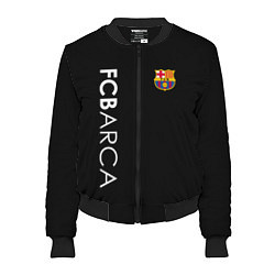 Бомбер женский FC BARCA BLACK STYLE, цвет: 3D-черный