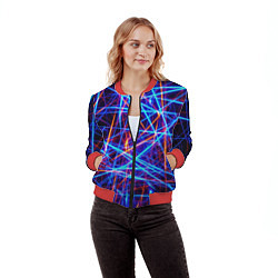Бомбер женский Neon pattern Fashion 2055, цвет: 3D-красный — фото 2