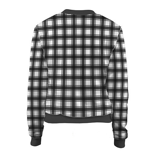 Женский бомбер Black and white trendy checkered pattern / 3D-Черный – фото 2