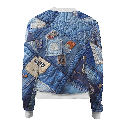 Женский бомбер Vanguard jeans patchwork - ai art / 3D-Белый – фото 2