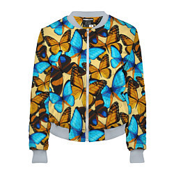 Бомбер женский Бабочки, цвет: 3D-меланж