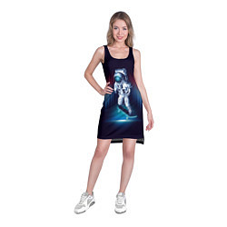 Туника женская Космический скейтбордист, цвет: 3D-принт — фото 2