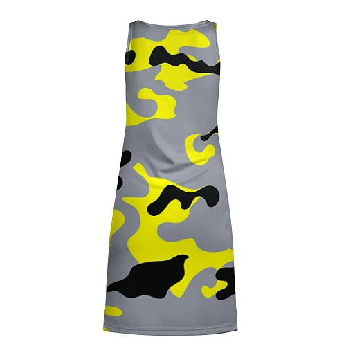 Женская туника Yellow & Grey Camouflage / 3D-принт – фото 2