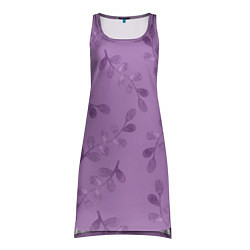 Туника женская Листья на фиолетовом фоне, цвет: 3D-принт