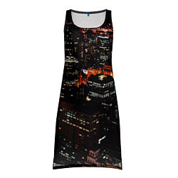 Туника женская Ночной город - вид с высоты, цвет: 3D-принт