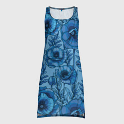 Туника женская Синие цветы, цвет: 3D-принт