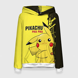 Толстовка-худи женская Pikachu Pika Pika, цвет: 3D-белый