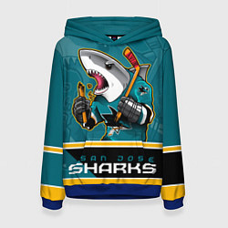 Толстовка-худи женская San Jose Sharks, цвет: 3D-синий