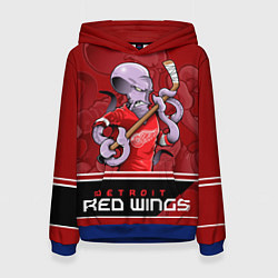 Толстовка-худи женская Detroit Red Wings, цвет: 3D-синий