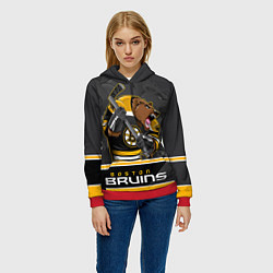 Толстовка-худи женская Boston Bruins, цвет: 3D-красный — фото 2