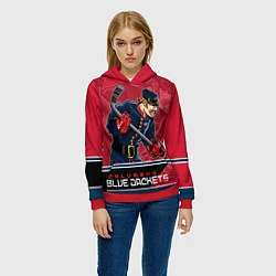 Толстовка-худи женская Columbus Blue Jackets, цвет: 3D-красный — фото 2