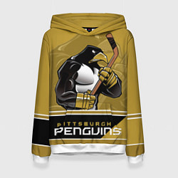 Толстовка-худи женская Pittsburgh Penguins, цвет: 3D-белый