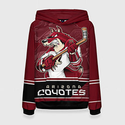 Толстовка-худи женская Arizona Coyotes, цвет: 3D-черный