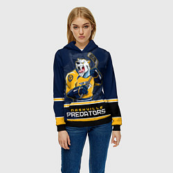 Толстовка-худи женская Nashville Predators, цвет: 3D-черный — фото 2