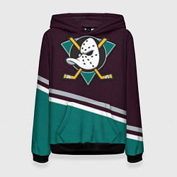 Толстовка-худи женская Anaheim Ducks, цвет: 3D-черный