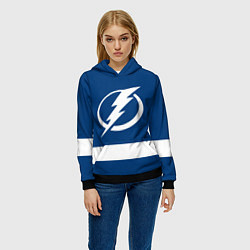 Толстовка-худи женская Tampa Bay Lightning, цвет: 3D-черный — фото 2