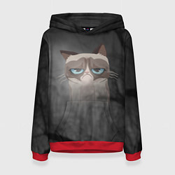 Толстовка-худи женская Grumpy Cat, цвет: 3D-красный