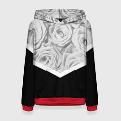Толстовка-худи женская Розы, цвет: 3D-красный