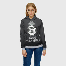 Толстовка-худи женская Real Madrid, цвет: 3D-меланж — фото 2