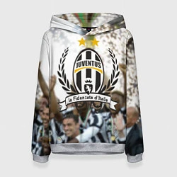 Толстовка-худи женская Juventus5, цвет: 3D-меланж