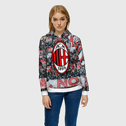 Толстовка-худи женская Milan FC, цвет: 3D-белый — фото 2