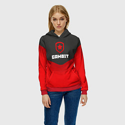 Толстовка-худи женская Gambit Gaming Uniform, цвет: 3D-красный — фото 2