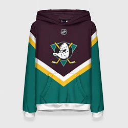 Толстовка-худи женская NHL: Anaheim Ducks, цвет: 3D-белый
